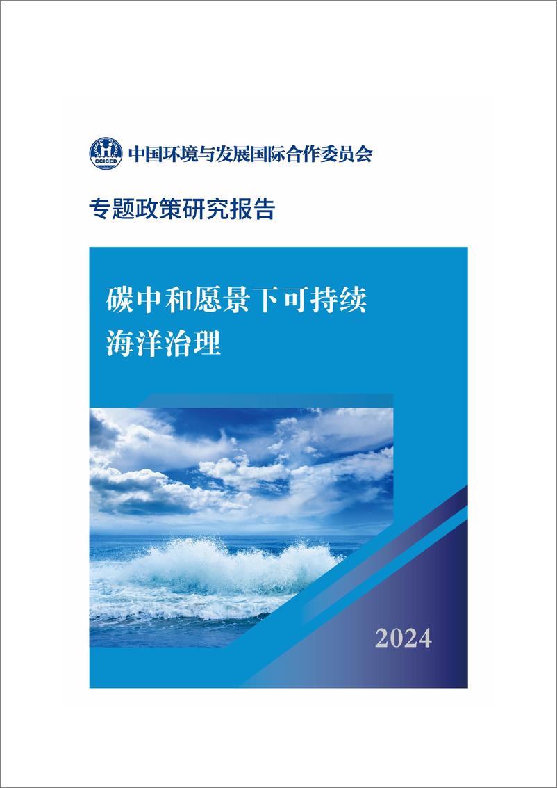 《2024年碳中和愿景下可持续海洋治理政策研究报告》 - 第1页预览图