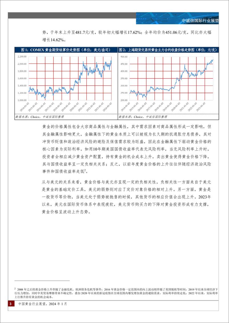 《中国黄金行业展望（2024年1月）-16页》 - 第2页预览图