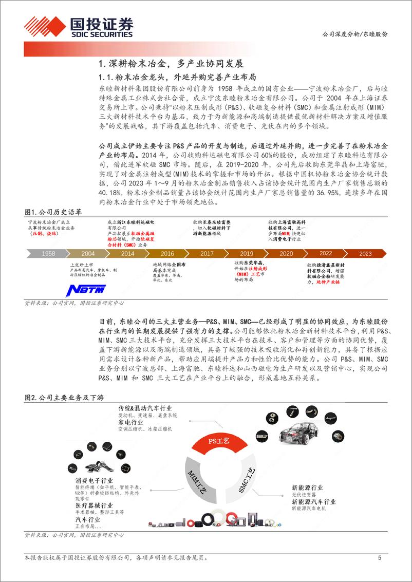 《东睦股份(600114)粉末冶金龙头行稳致远，折叠屏手机铰链助推成长-240727-国投证券-22页》 - 第5页预览图