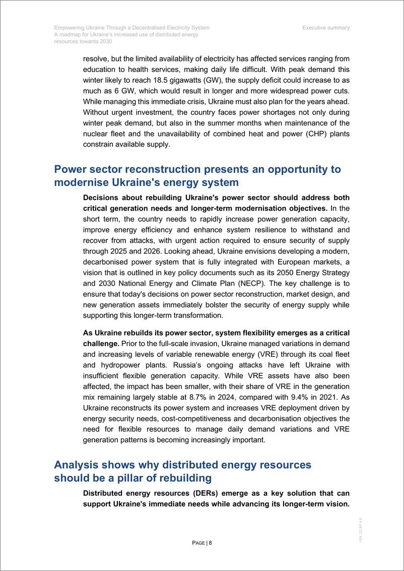 《国际能源署-通过分散的电力系统赋予乌克兰权力-乌克兰到2030年增加分布式能源使用的路线图（英）-2024-87页》 - 第8页预览图