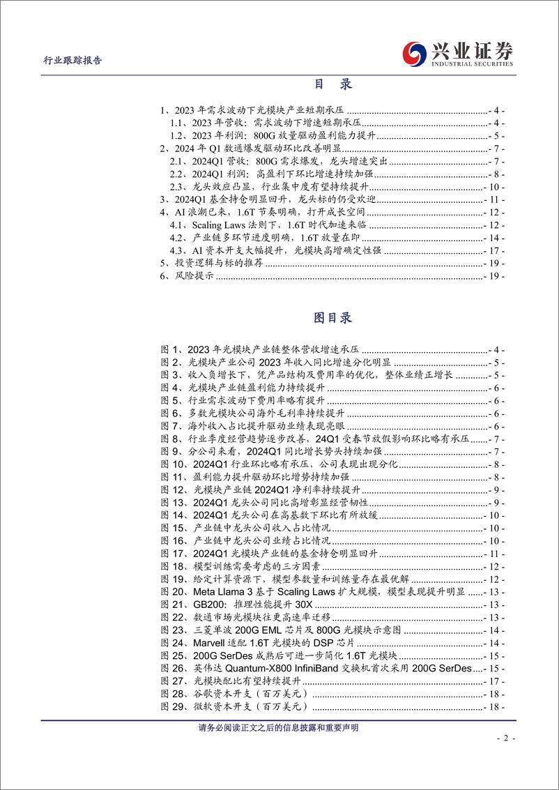 《通信行业光模块产业2023年年报及2024年一季报综述：800G夯实行业拐点，1.6T绘就成长蓝图-240506-兴业证券-20页》 - 第2页预览图