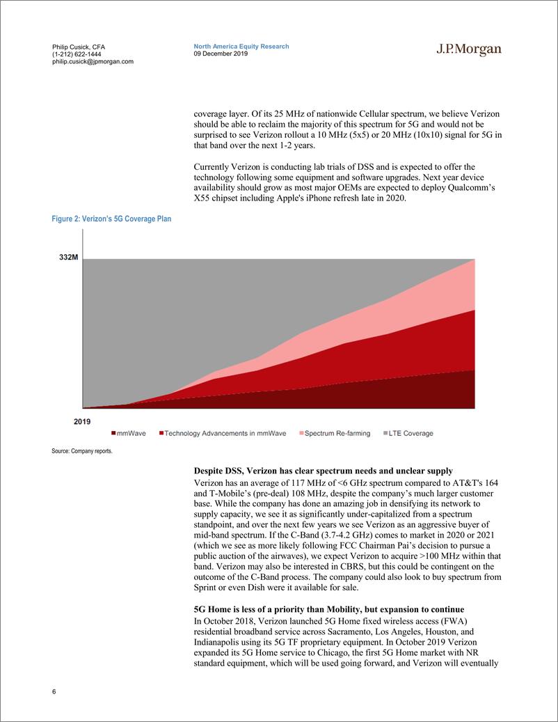 《J.P. 摩根-美股-电信服务业-美国5G：到2020年中期，每家运营商都将在全国范围内建设5G网络-2019.12.9-26页》 - 第7页预览图