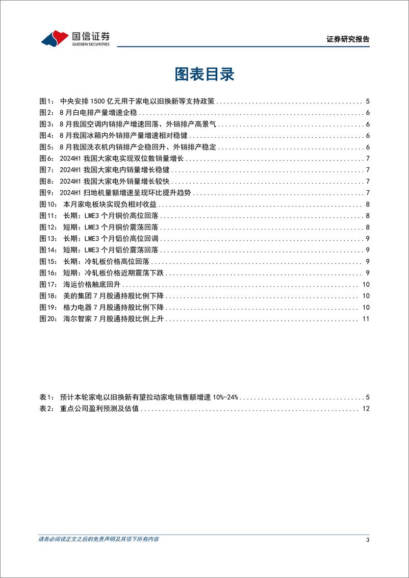 《家电行业2024年8月投资策略：关注家电以旧换新政策落地，8月空调外销排产量增长26%25-240805-国信证券-15页》 - 第3页预览图