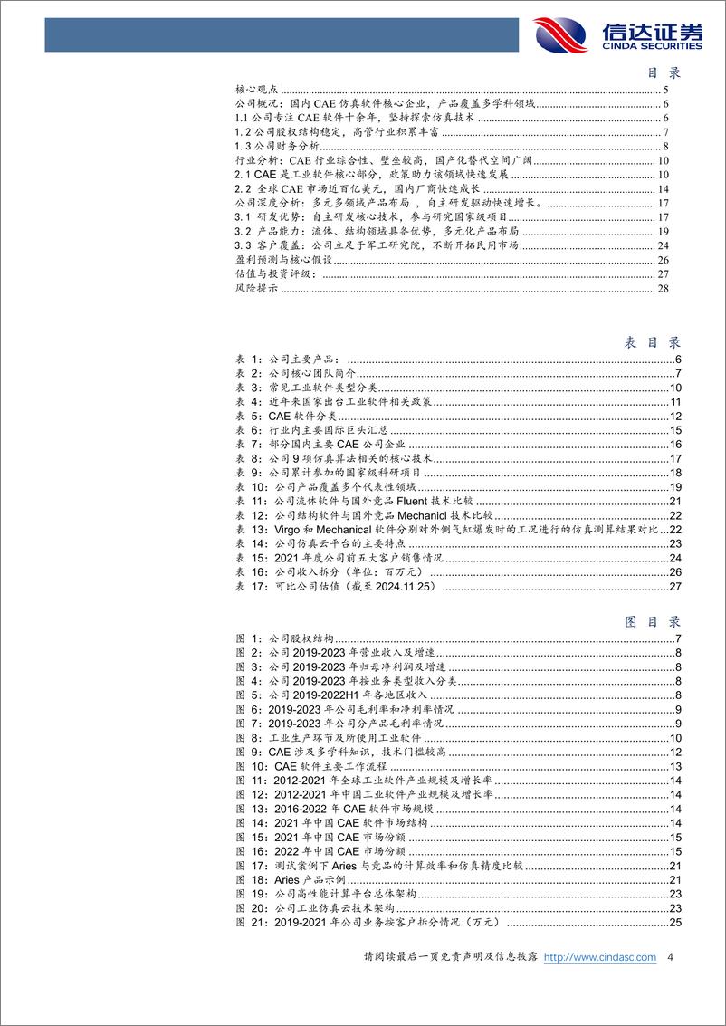 《索辰科技(688507)公司首次覆盖报告：国内CAE龙头，兼具高壁垒与高成长性-241127-信达证券-31页》 - 第4页预览图