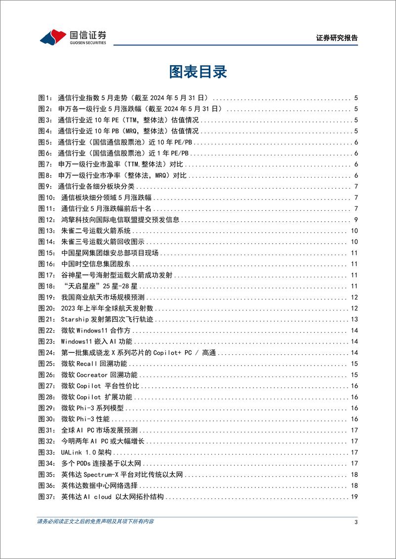 《通信行业2024年6月投资策略：布局卫星互联网和边缘AI-240603-国信证券-28页》 - 第3页预览图