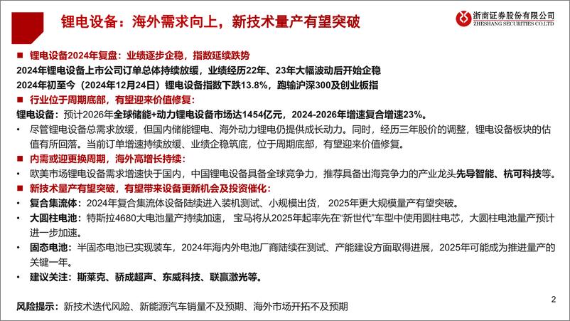 《2025年锂电设备行业年度投资策略：海外需求向上，期待新技术突破-241224-浙商证券-31页》 - 第2页预览图