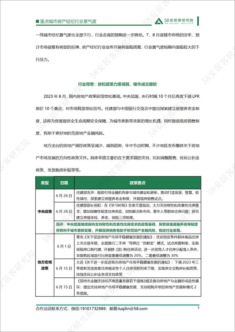 《58安居客房产研究院-2023年6月重点城市房产经纪行业景气度-13页》 - 第4页预览图