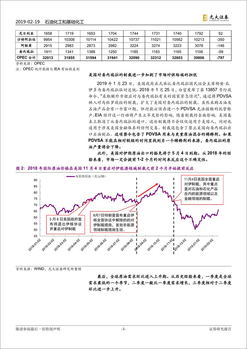 《石化化工行业跟踪报告：油价有望进一步回暖，关注悲观情绪释放下的化工品反弹-20190219-光大证券-11页》 - 第4页预览图