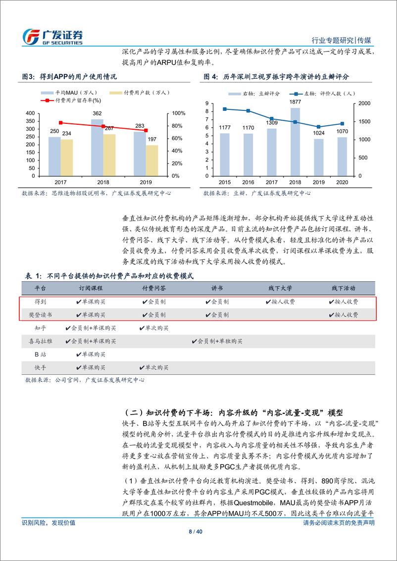 《传媒行业广视角：知识付费下半场，从产业链重构到内容升级-广发证券》 - 第8页预览图