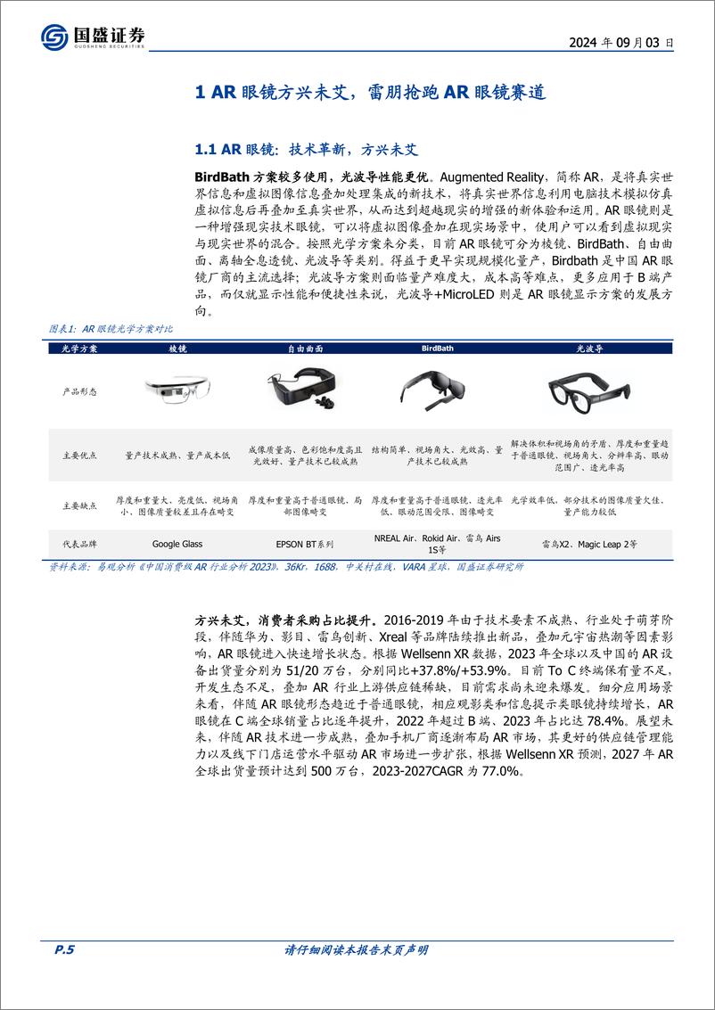 《博士眼镜(300622)产品%26渠道领先，AR赛道布局前瞻-240903-国盛证券-22页》 - 第5页预览图