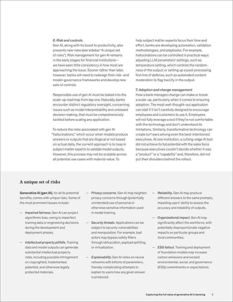 《麦肯锡-充分发挥生成式人工智能在银行业的价值（英）》 - 第8页预览图