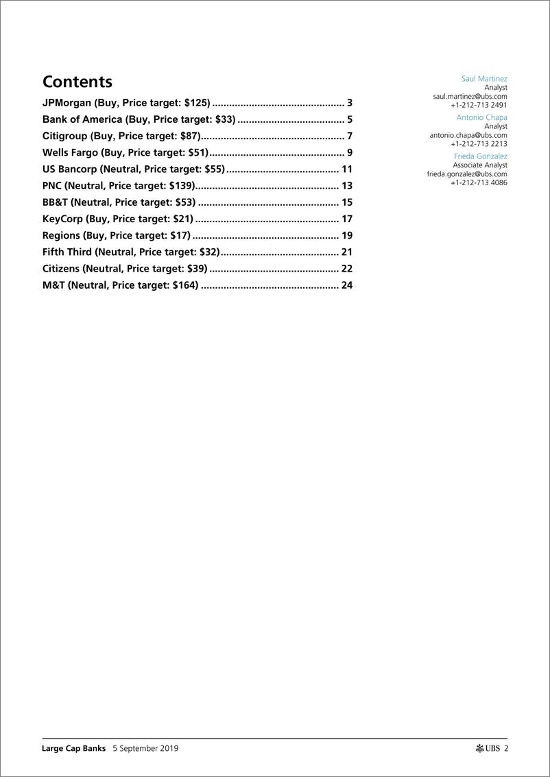《瑞银-美股-金融业-美国大型银行业：银行业管理层问题-2019.9.5-32页》 - 第3页预览图