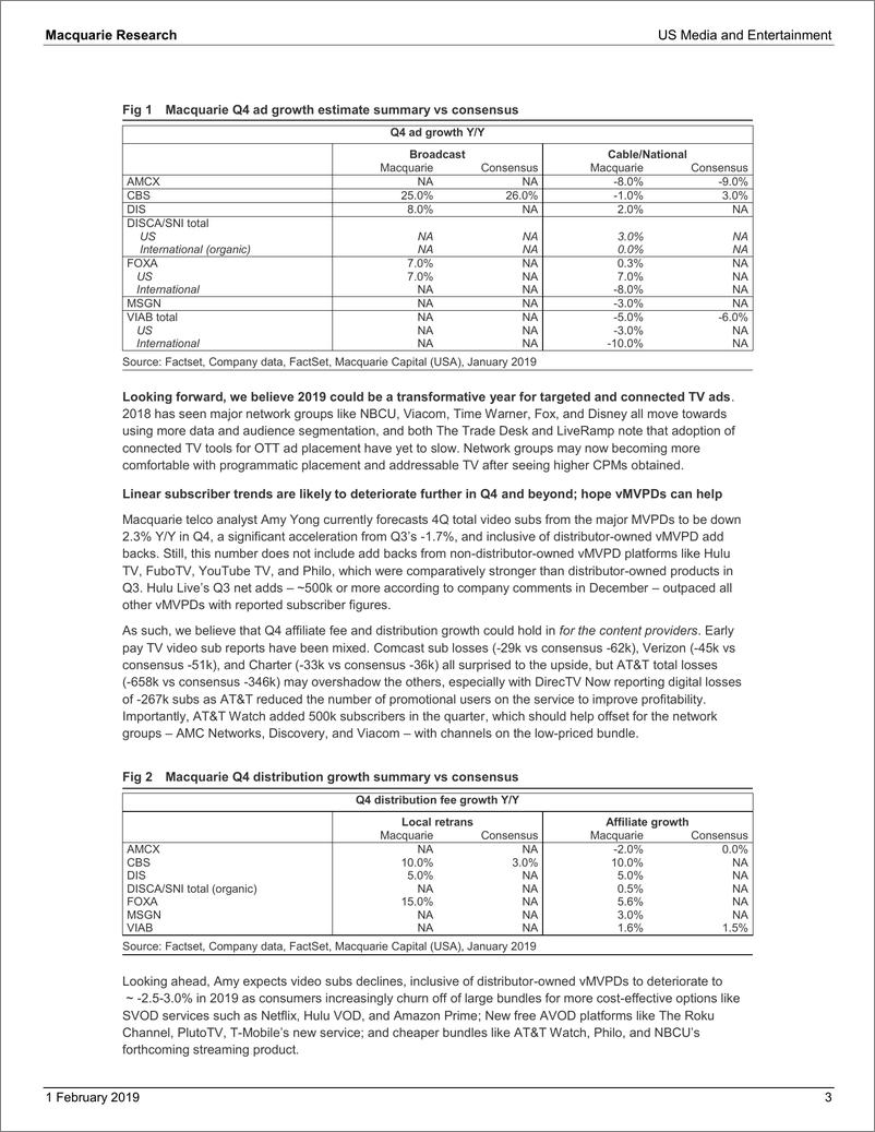 《麦格理-美股-媒体与娱乐业-美国媒体与娱乐业2018年Q4预览与2019年展望-2019.2.1-21页》 - 第4页预览图