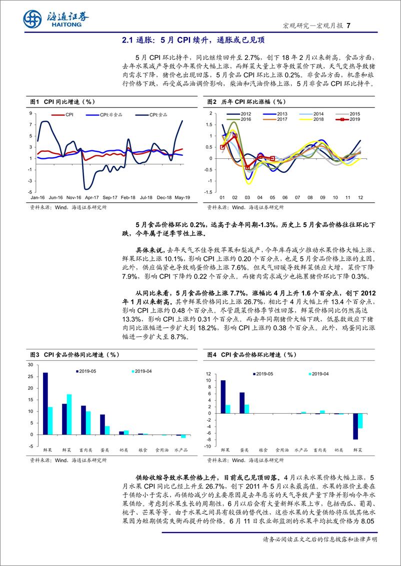 《宏观月报：投资弱消费强，通胀或已见顶-20190616-海通证券-27页》 - 第8页预览图