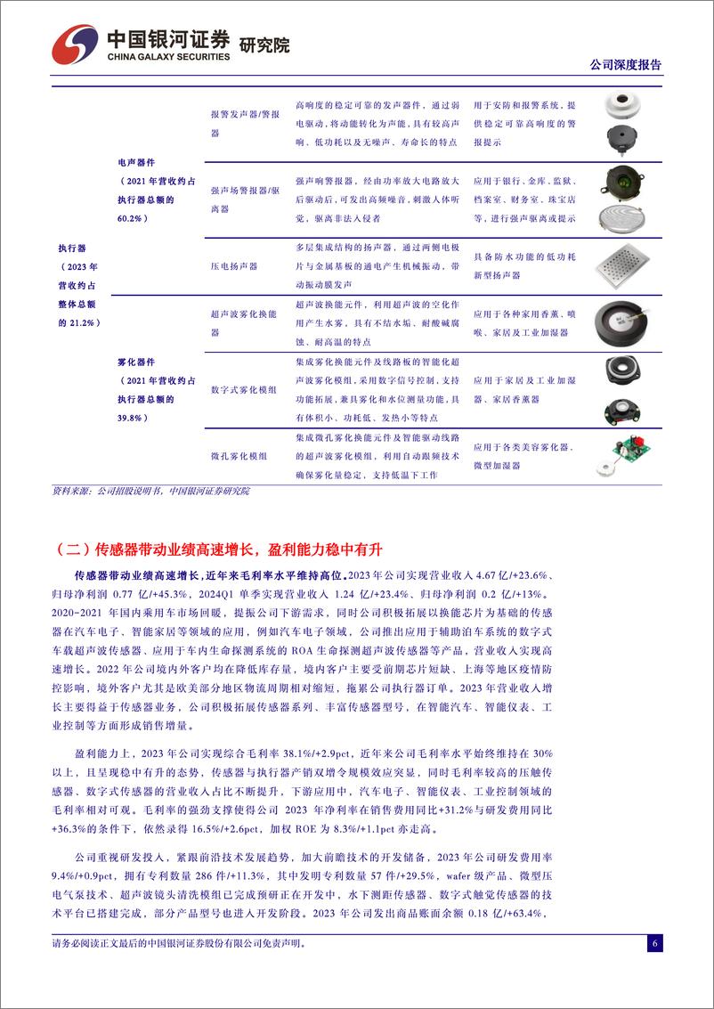 《中国银河-公司深度报告：国内超声波传感器龙头，产品技术性能优异》 - 第6页预览图