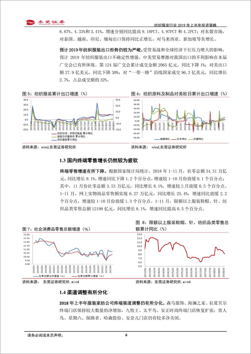 《纺织服装行业2019年上半年投资策略：需求端承压，寻找确定性和性价比高的标的-20181228-东莞证券-15页》 - 第7页预览图