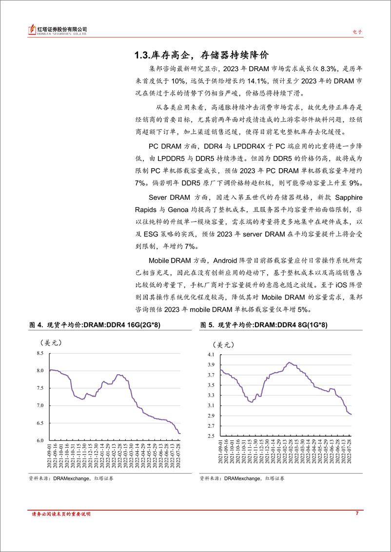 《半导体、计算机行业月报：半导体主要产品普遍降价；软件企业下半年降本控费效果有望显现-20220804-红塔证券-18页》 - 第8页预览图