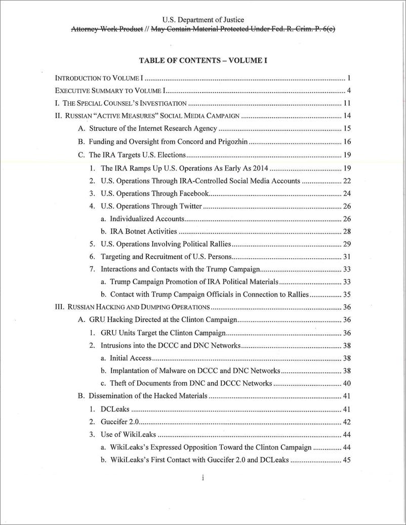 《美国司法部-穆勒报告：2016年美国总统选举俄罗斯干涉调查报告（英文）-2019.3-207页》 - 第4页预览图