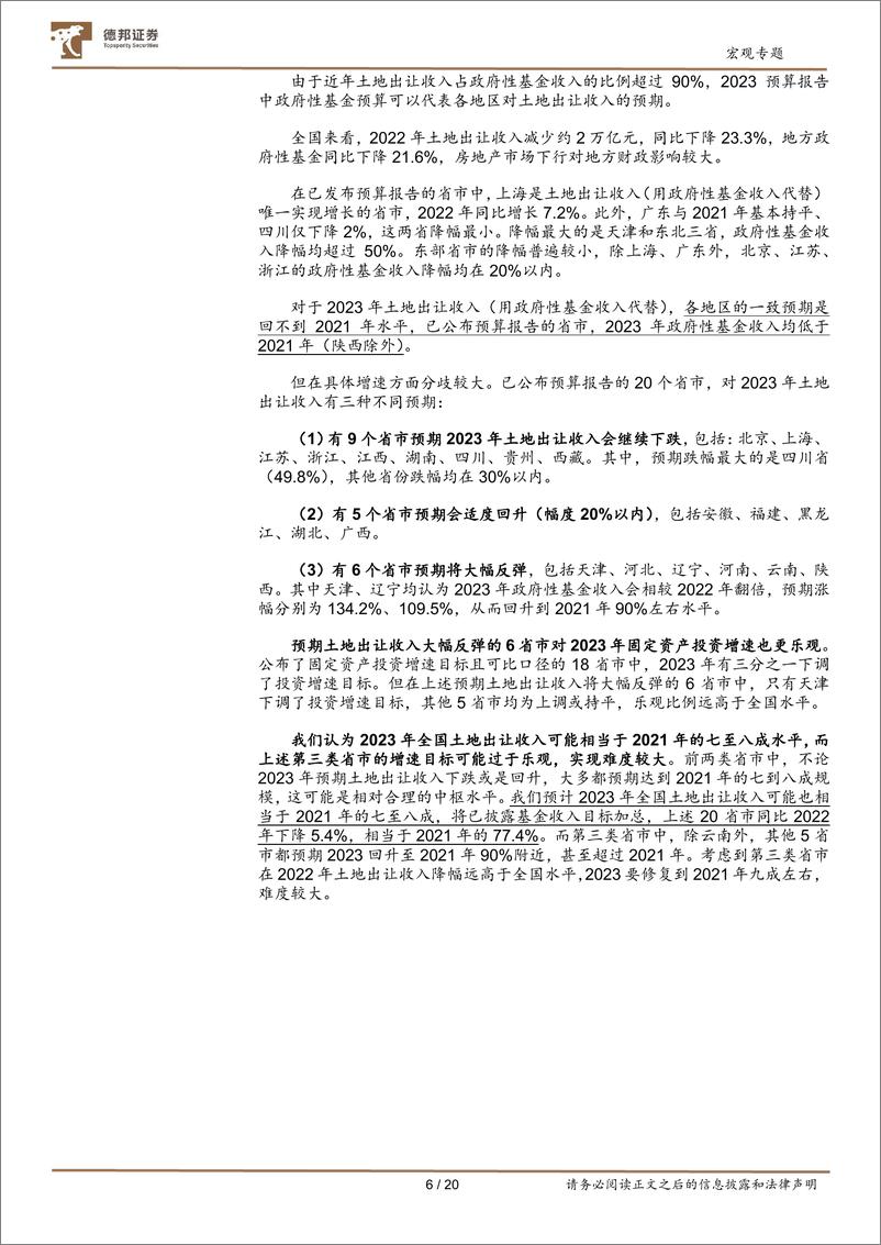 《从地方两会等看2023经济工作：各地对2023“土地财政”收入分歧较大-20230206-德邦证券-21页》 - 第8页预览图