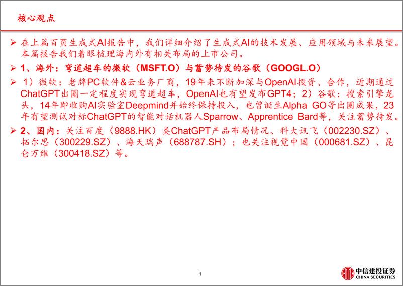 《人工智能行业：生成式AI，海内外公司布局梳理-20230201-中信建投-53页》 - 第3页预览图