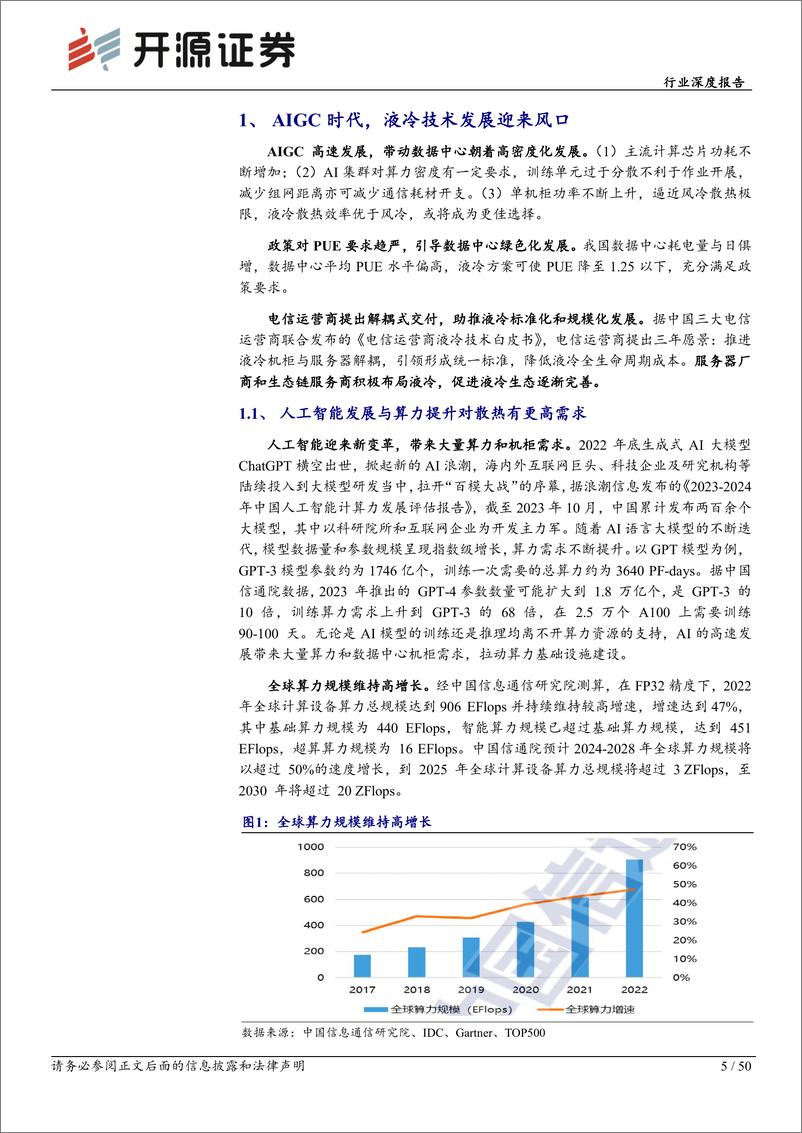 《通信行业深度报告：AI热浪起，液冷迎来黄金时代-240311-开源证券-50页》 - 第5页预览图