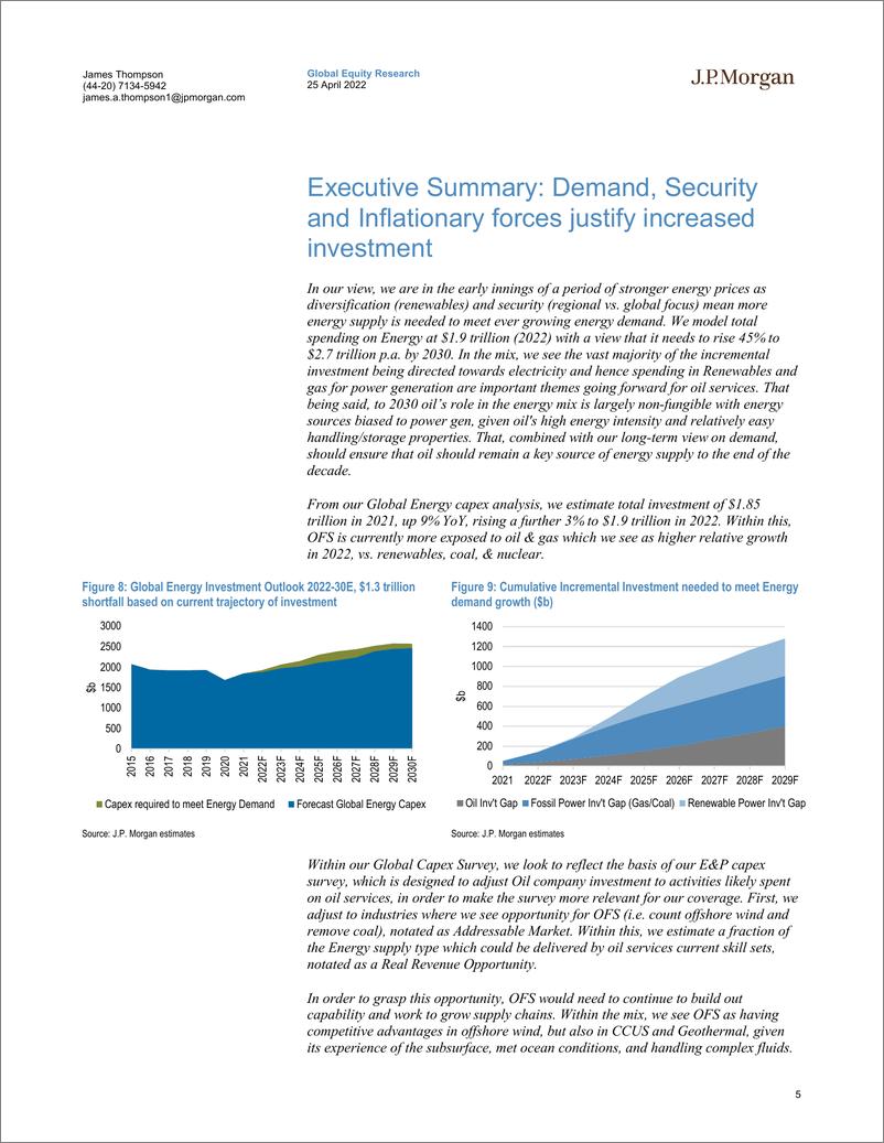 《J.P. 摩根-全球能源行业-供应短缺意味着，到2030年，整个能源价值链需要增加1.3万亿美元-2022.4.25-53页》 - 第6页预览图