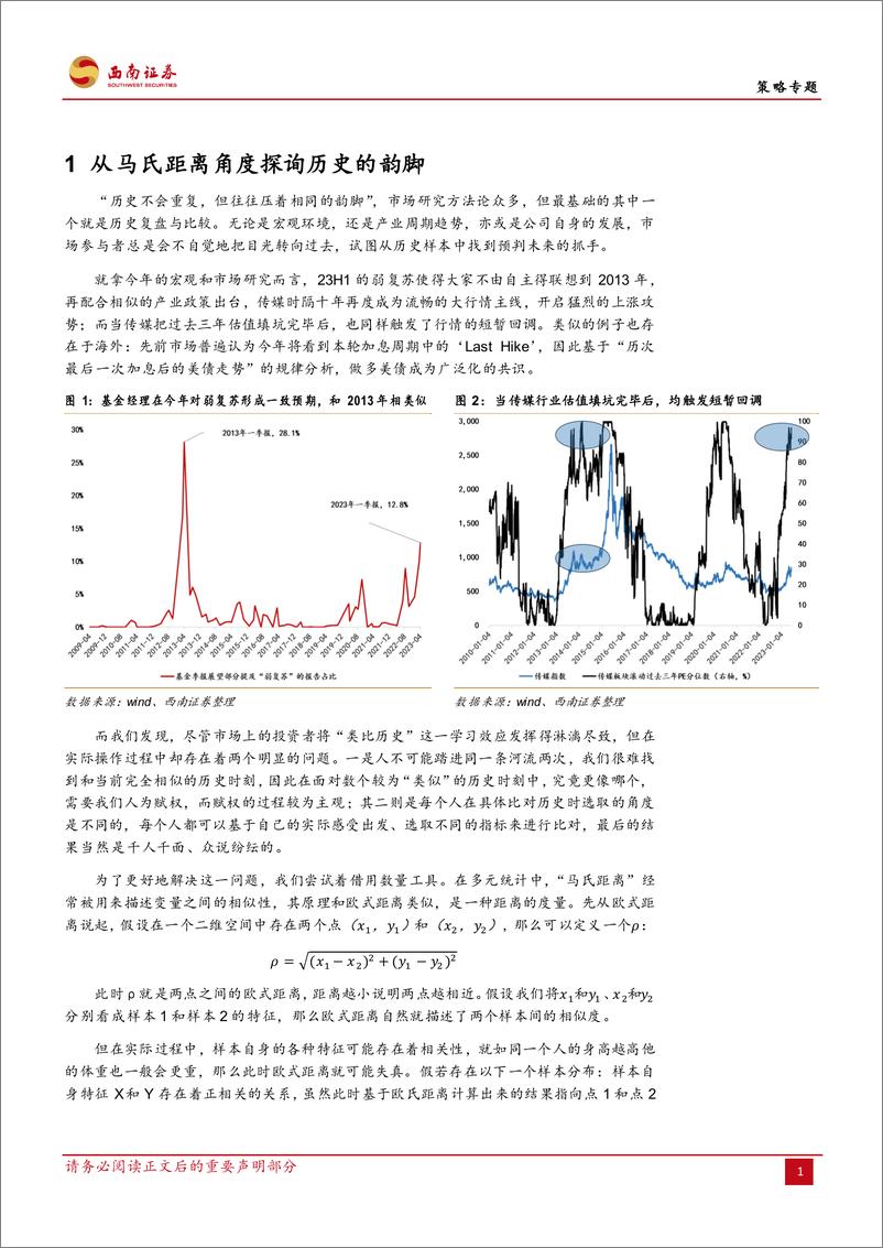 《策略专题：今夕是何年？基于马氏距离定量测算历史对比法对市场的指引效果-20230619-西南证券-21页》 - 第5页预览图