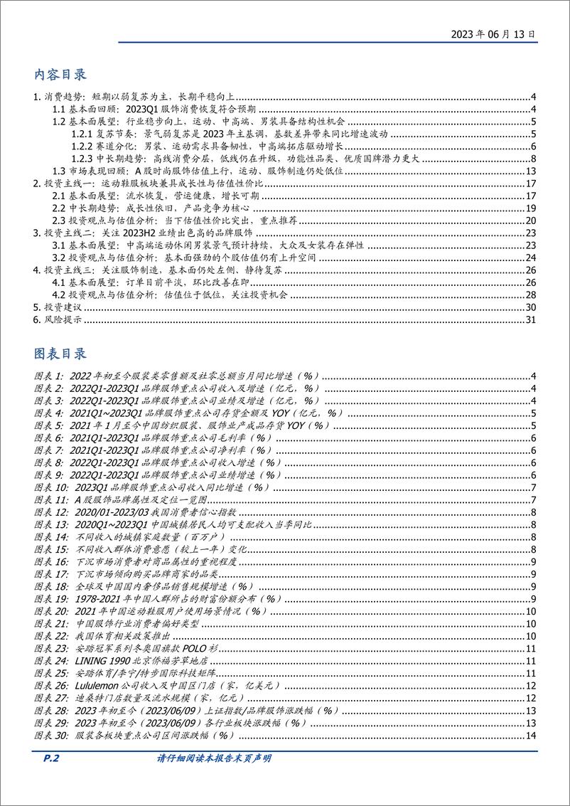 《纺织服饰行业2023年中期策略：品牌复苏，赛道分化-20230613-国盛证券-32页》 - 第3页预览图