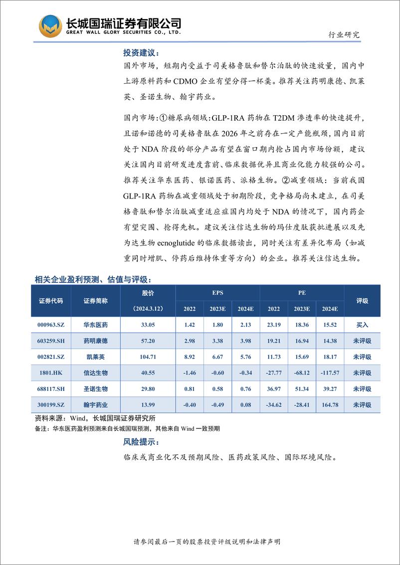 《GLP-1行业：减重GLP-1RA长效制剂在华之旅即将开启，速度为王-240315-长城国瑞证券-24页》 - 第2页预览图