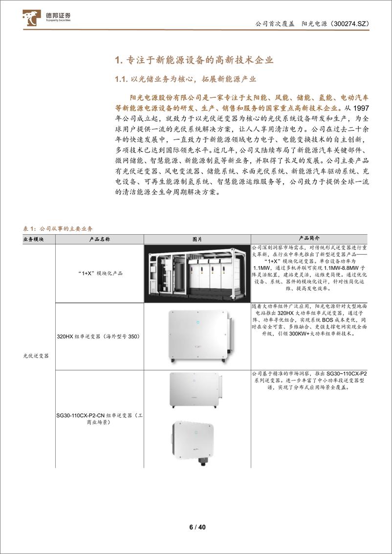 《阳光电源-300274.SZ-阳光电源：全球逆变器龙头企业，多维度布局新能源业务-20240528-德邦证券-40页》 - 第6页预览图