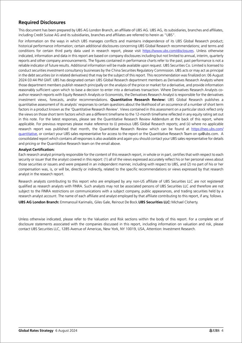 《UBS Fixed Income-Global Rates Strategy _Bonds in risk-off episodes_ De Bock-109701484》 - 第4页预览图