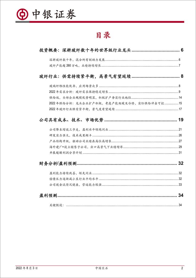 《中国巨石-600176-“低成本、高技术、大市场”世界级玻纤龙头-20220803-中银国际-38页》 - 第3页预览图