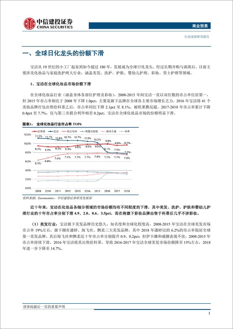 《化妆品行业研究系列之五：快消巨头宝洁，百年繁荣与衰落-20190603-中信建投-36页》 - 第6页预览图