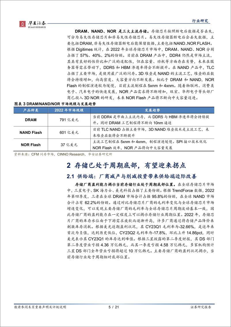 《半导体行业深度报告：存储行业已处周期底部，新需求加速拐点到来-20230916-华安证券-21页》 - 第6页预览图