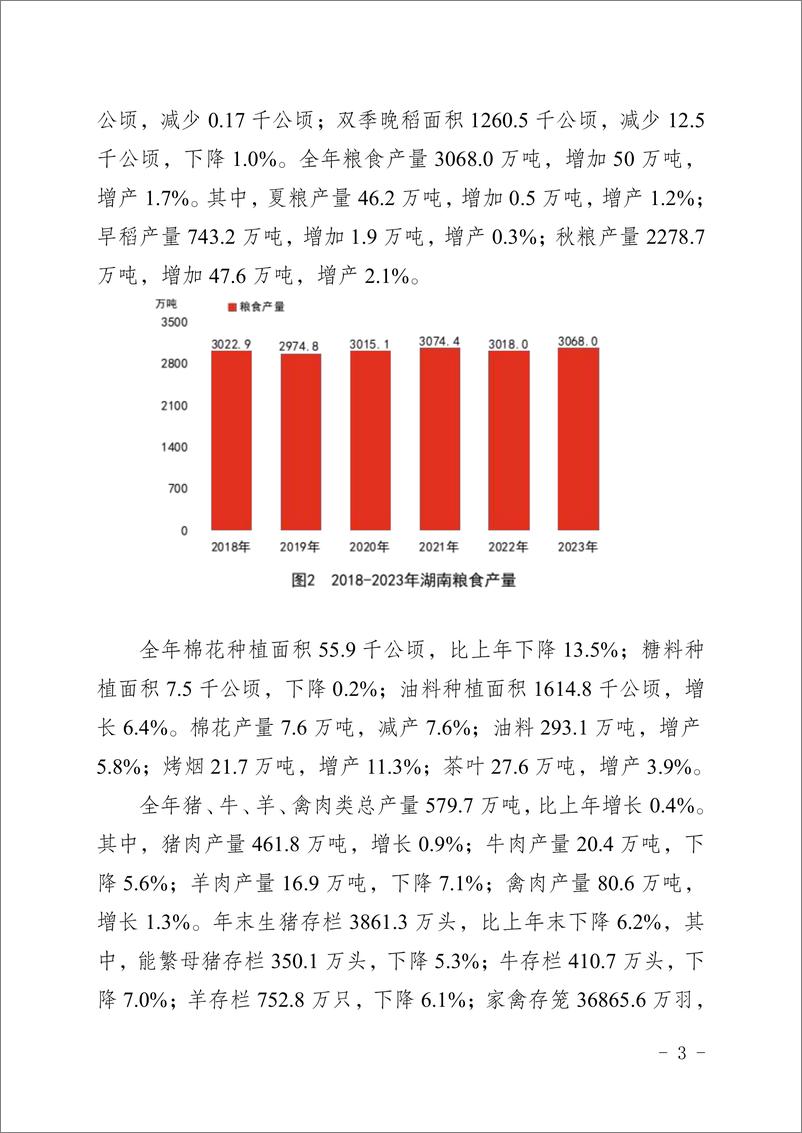 《湖南省2023 年国民经济和社会发展统计公报》 - 第3页预览图