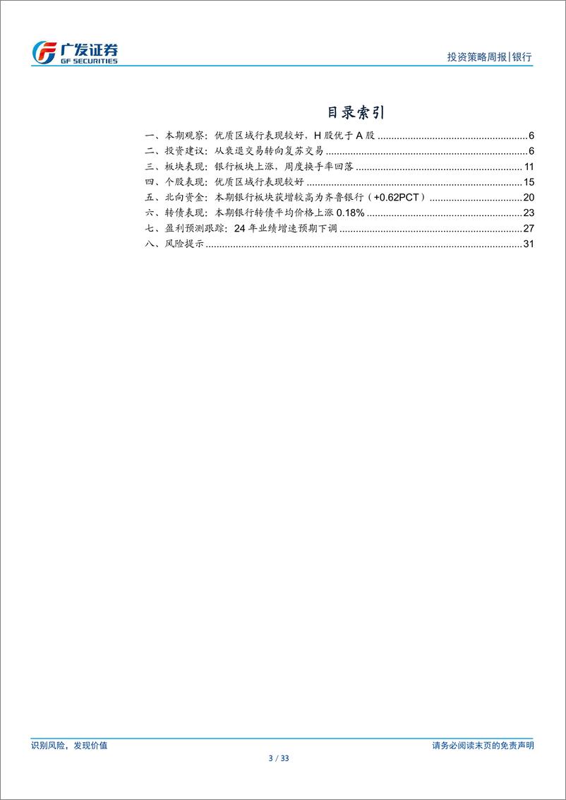 《银行行业：银行投资观察，从衰退交易转向复苏交易-240506-广发证券-33页》 - 第3页预览图