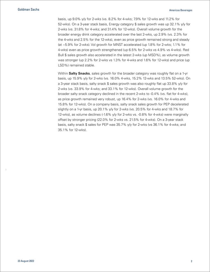 《Americas Beverage Nielsen data thru 13 - Non-alcoholic bev sales remains robust, with accelerated pricing offset by volum...(1)》 - 第3页预览图