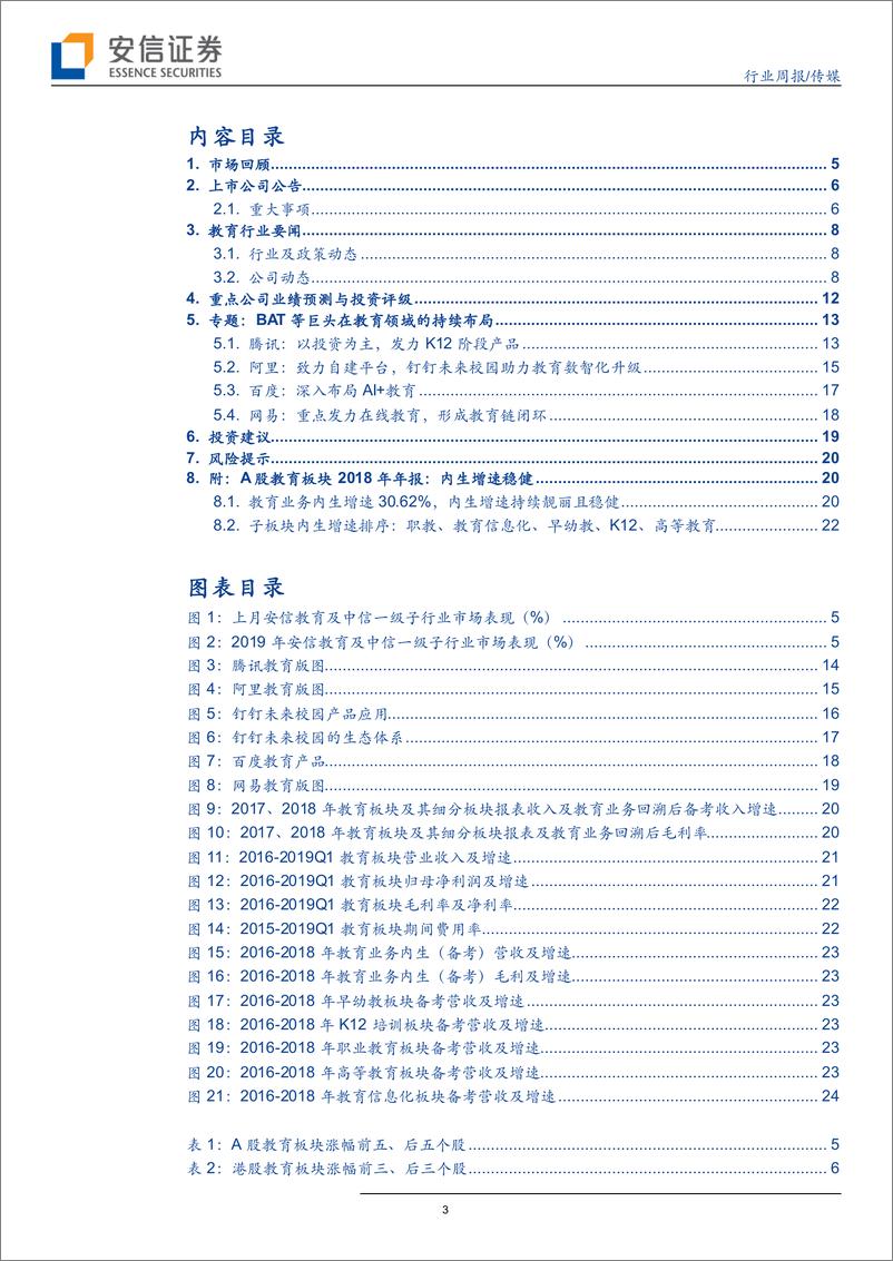 《教育行业月观点06期BAT等巨头持续布局教育方向-20190602-安信证券-26页》 - 第4页预览图