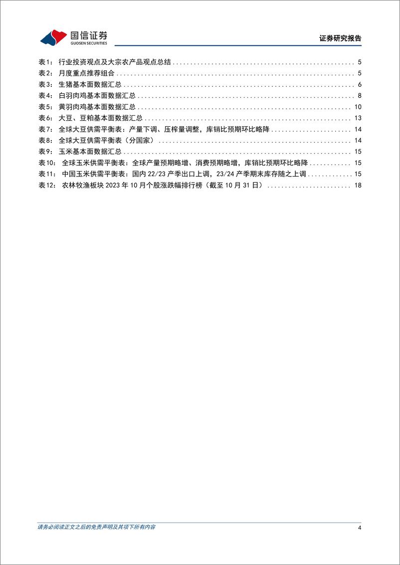 《农林牧渔行业2023年11月投资策略：本月重点推荐养殖（华统股份、牧原股份、巨星农牧、天康生物、立华股份）-20231105-国信证券-21页》 - 第5页预览图