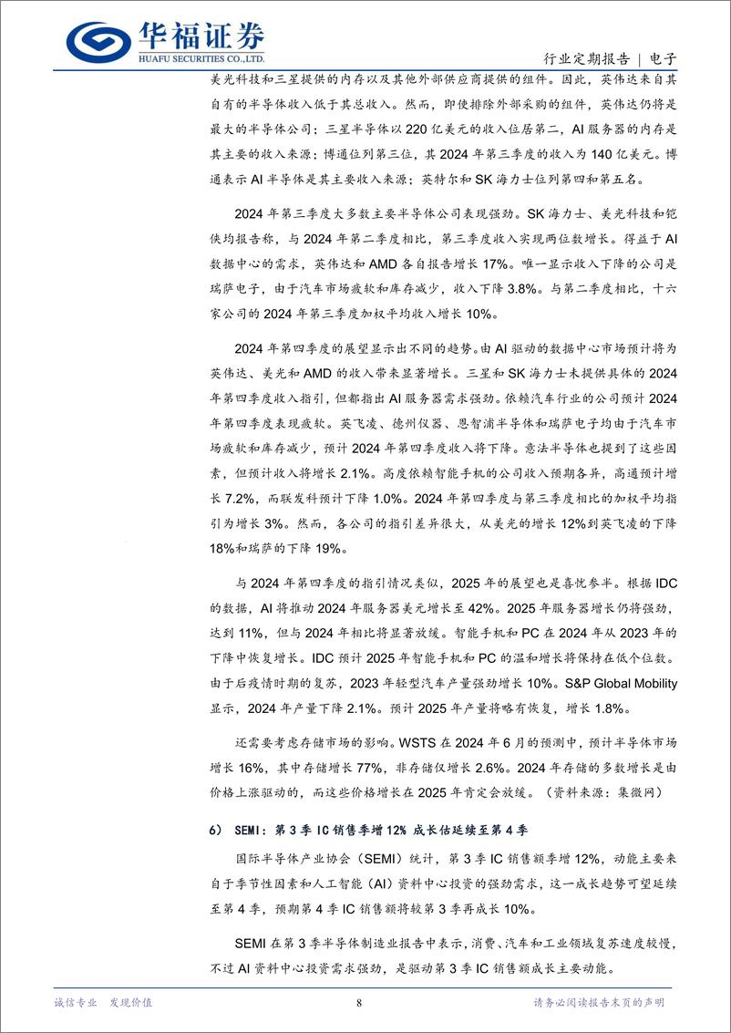 《电子行业定期报告：美对华科技封锁或将加码，自主可控加速攻坚-241125-华福证券-22页》 - 第8页预览图