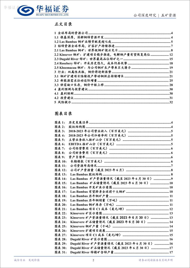 《华福证券-五矿资源-1208.HK-铜锌巨头拨云见日，铜矿放量扬帆再起》 - 第2页预览图