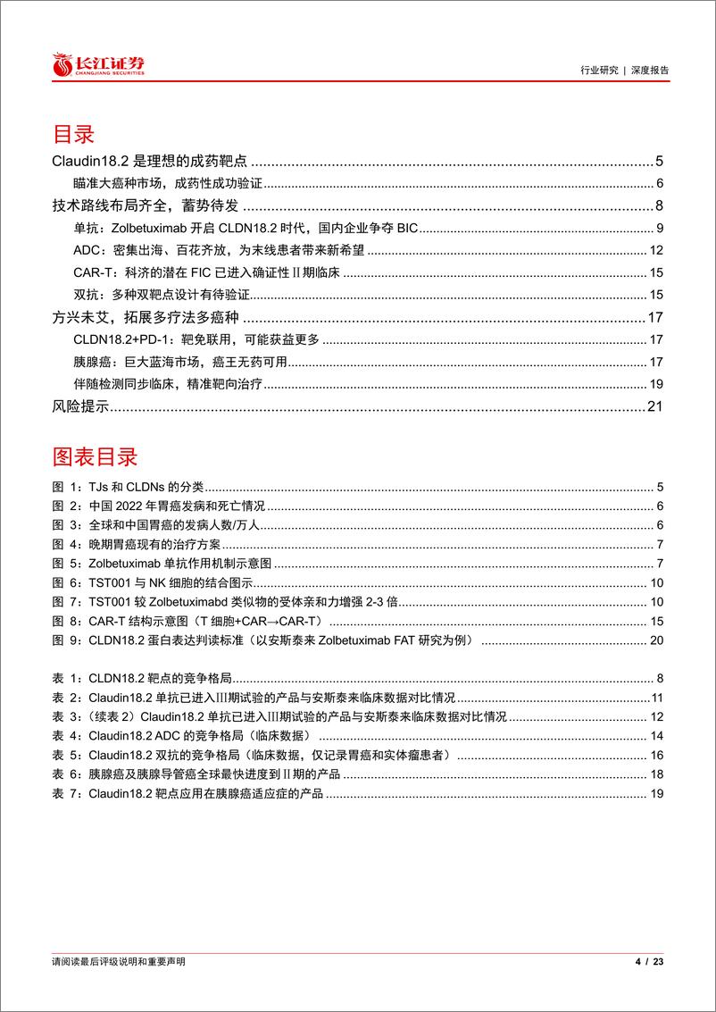 《制药行业聚焦Claudin18.2：国产企业领航全球研发，蓝海市场方兴未艾-240715-长江证券-23页》 - 第4页预览图