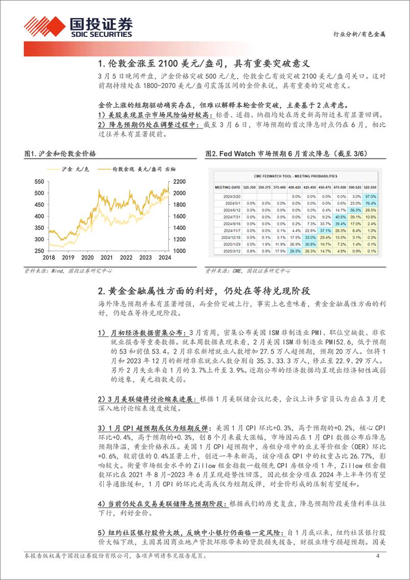 《有色金属行业分析：金价创新高重视长期因素驱动，关注板块高增量%26低估值标的-240310-国投证券-12页》 - 第4页预览图