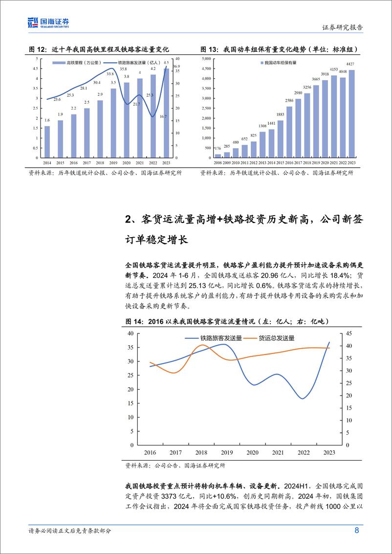 《思维列控(603508)2024年中报点评：新签订单同比增长30%25，迎铁路信息化新周期-240821-国海证券-14页》 - 第8页预览图