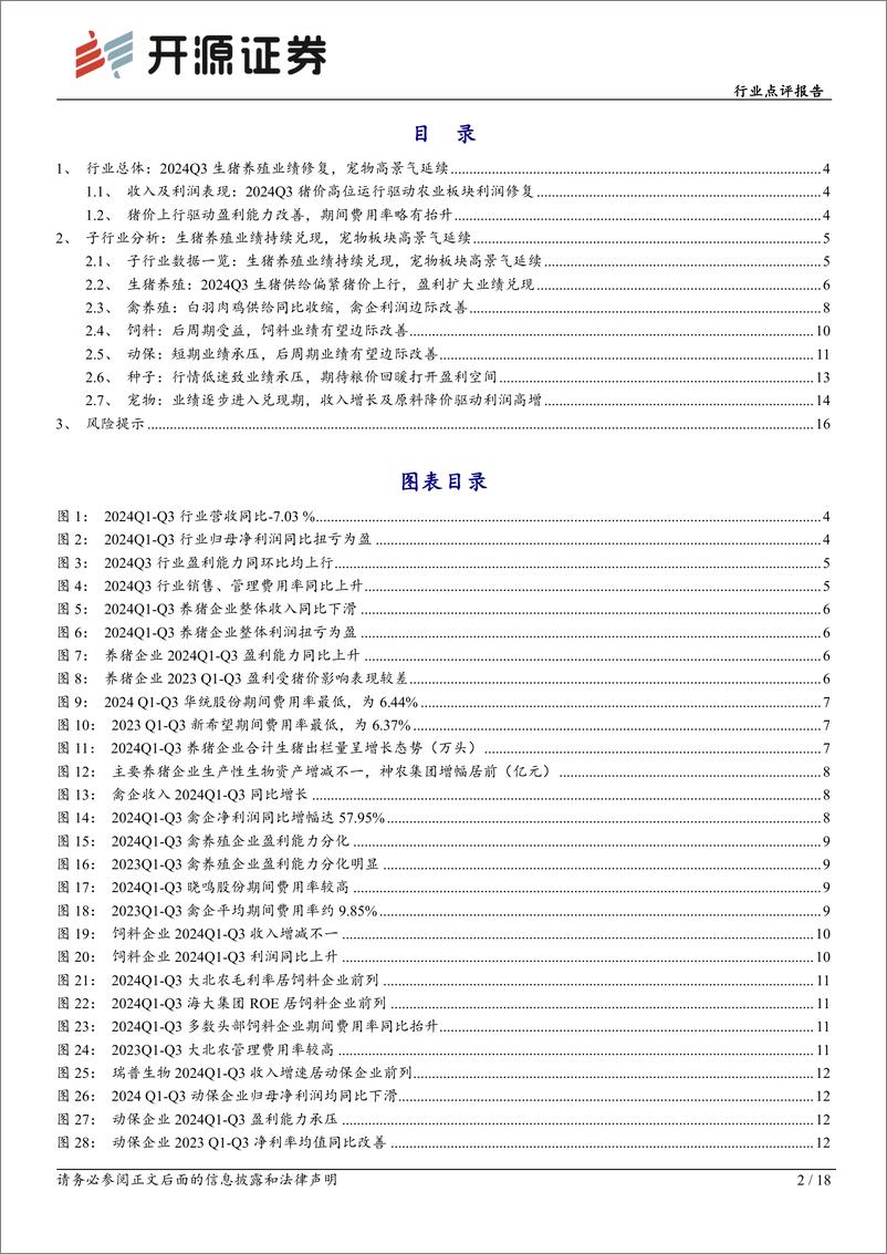 《农林牧渔行业点评报告：2024Q3生猪养殖业绩修复，宠物高景气延续-241105-开源证券-18页》 - 第2页预览图