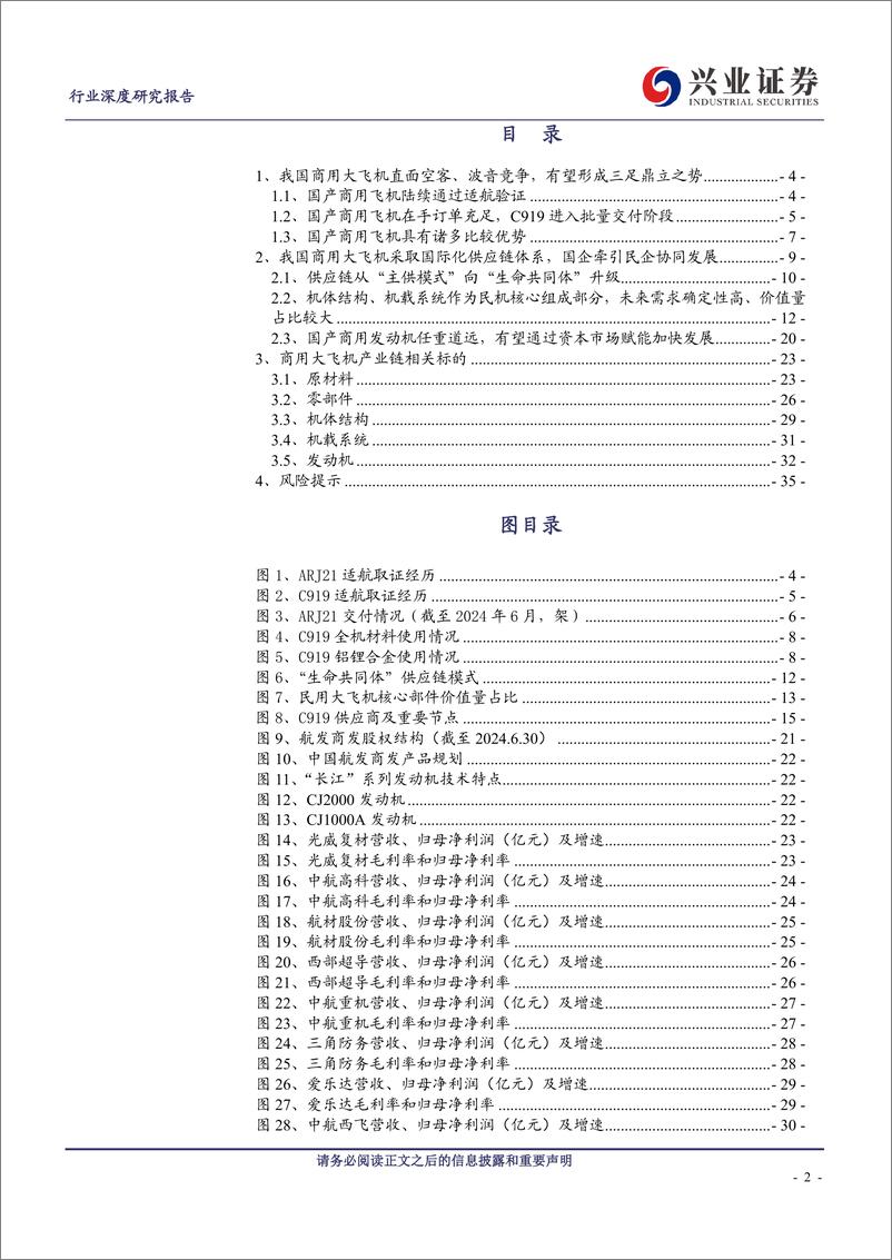 《国防军工行业国产商用大飞机行业深度系列报告(二)：C919批量交付带动航空产业链增长，核心系统有望逐步实现国产替代-240831-兴业证券-36页》 - 第2页预览图