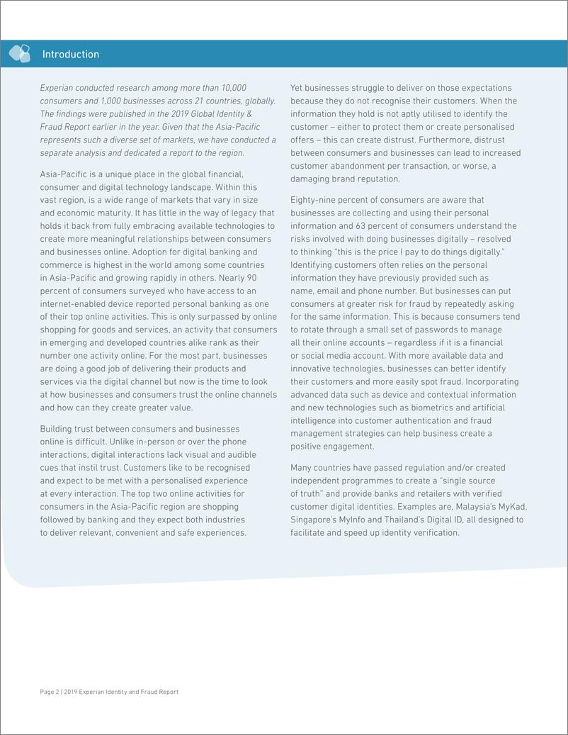 《Experian-2019年亚太地区身份和欺诈报告（英文）-2019.5-20页》 - 第3页预览图