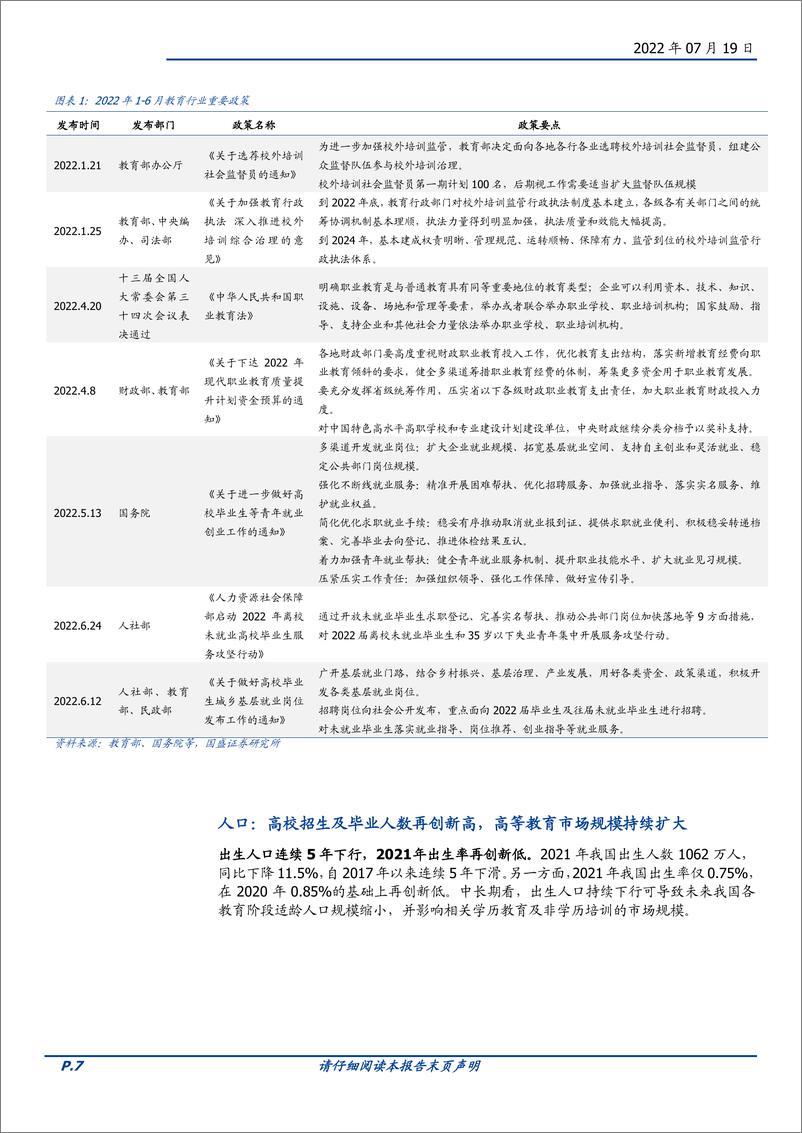 《教育行业策略：职教政策鼓励导向延续，培训板块经营优化可期-20220719-国盛证券-43页》 - 第8页预览图