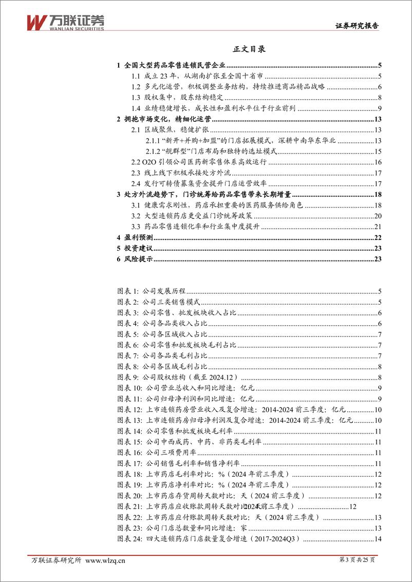 《益丰药房(603939)首次覆盖：聚焦扩张、精细化运营的头部连锁药店-241216-万联证券-25页》 - 第3页预览图