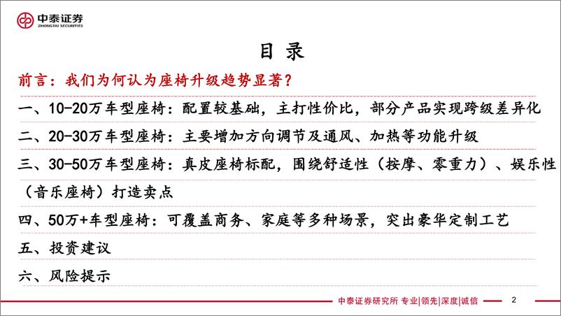 《乘用车座椅行业深度：汽车显性消费属性重要配置，23年产品升级趋势加速-20230808-中泰证券-46页》 - 第3页预览图